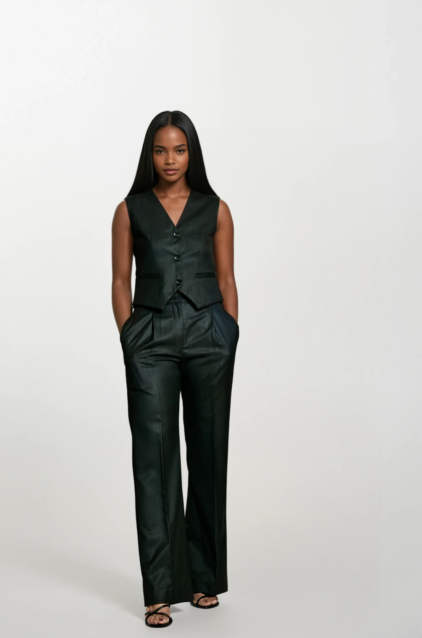 Brown Striped Vest - Image 3