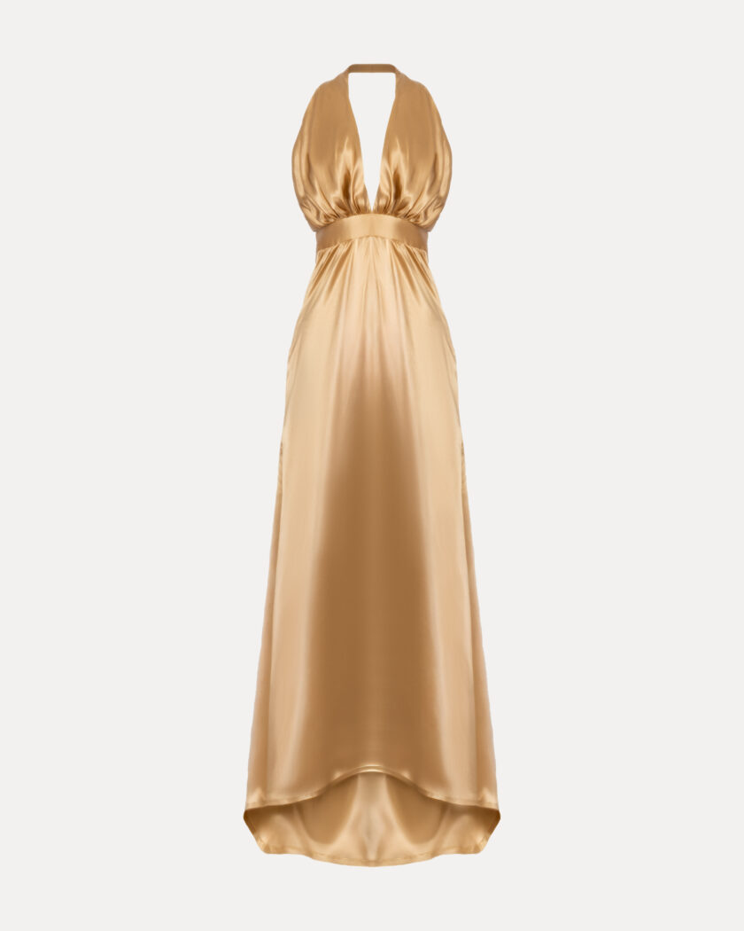 Gold Halter Dress