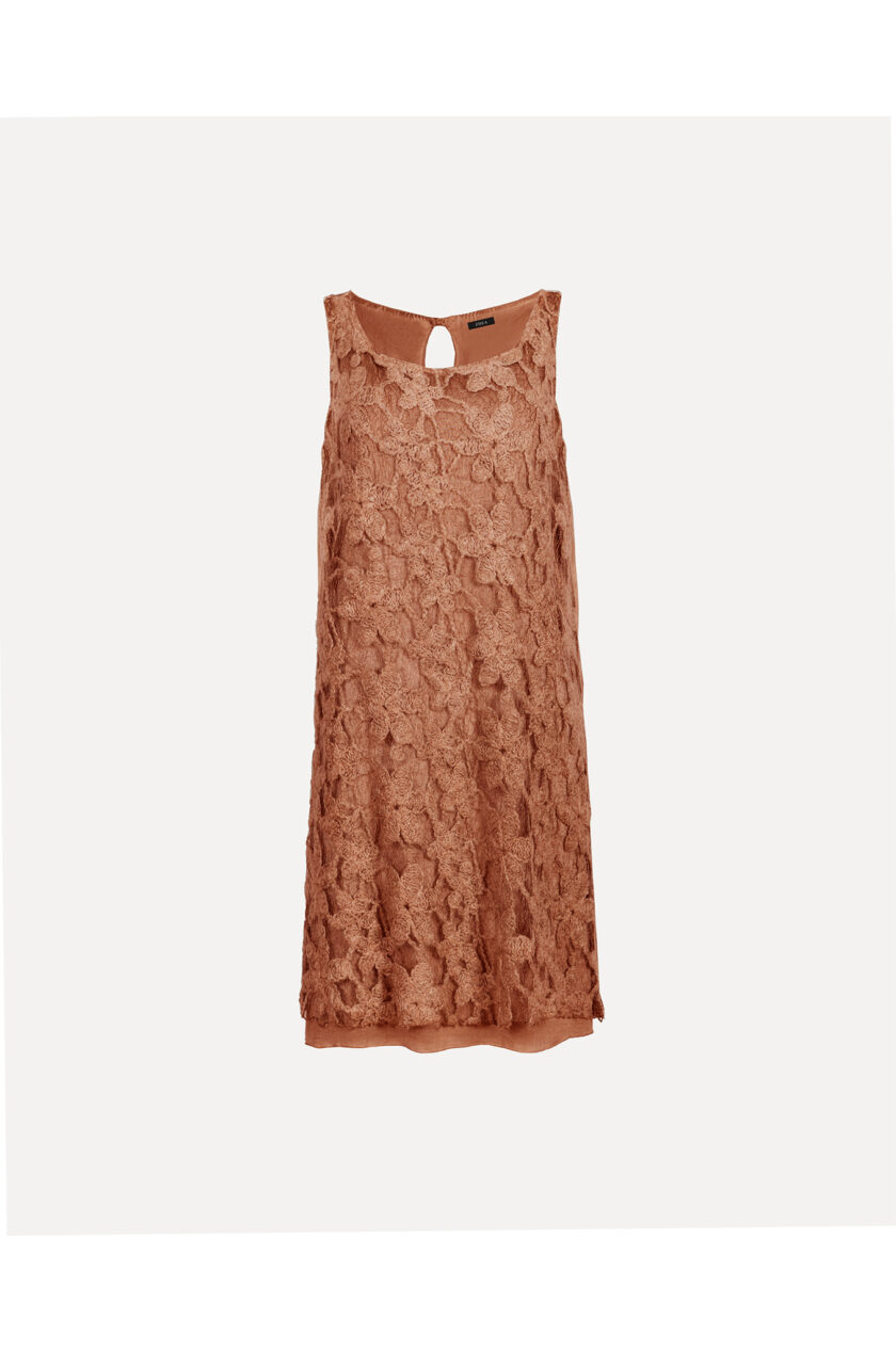 Peach Lace Shift Dress