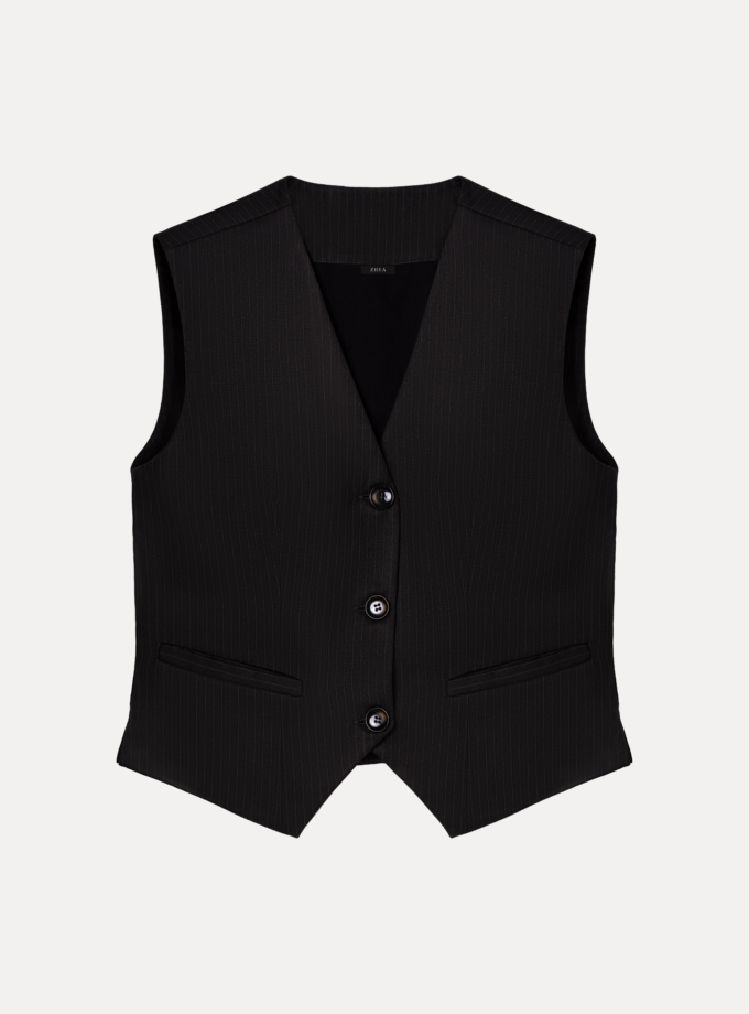 Brown Striped Vest