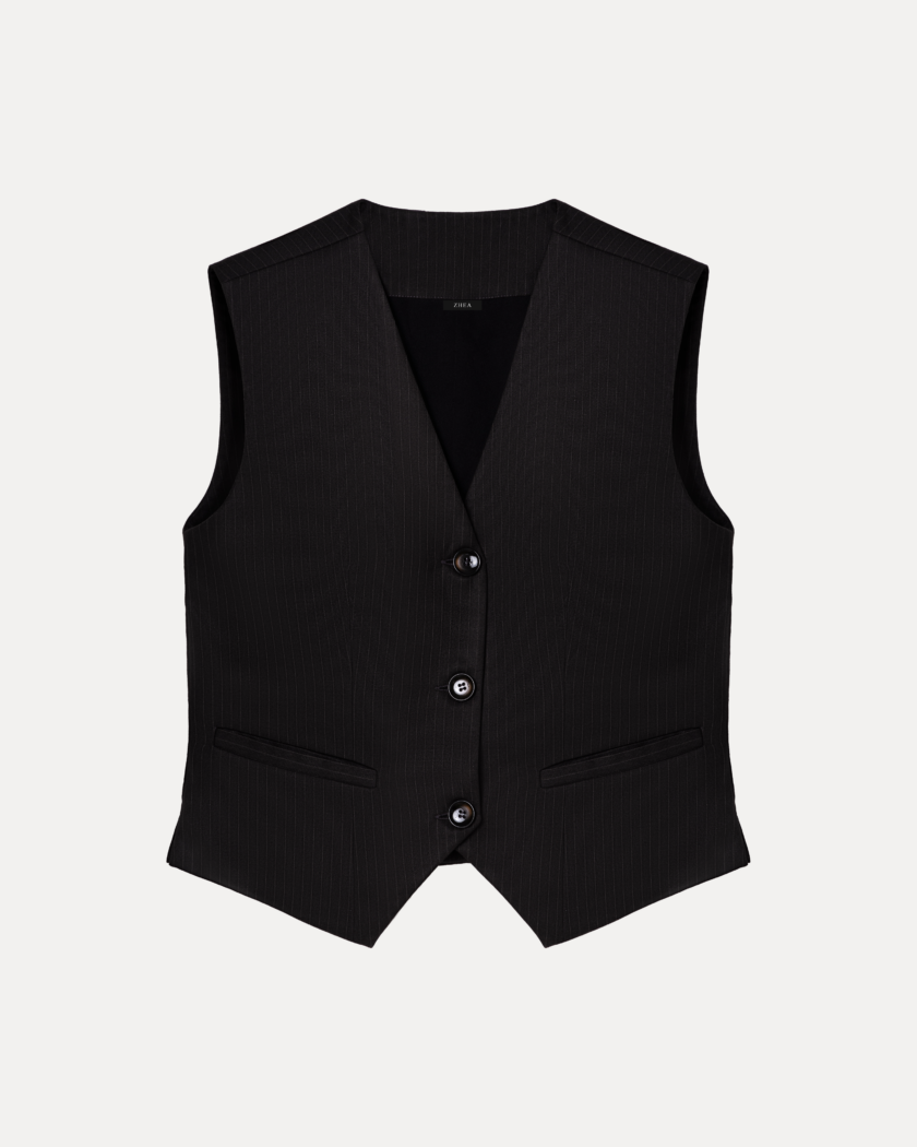 Brown Striped Vest